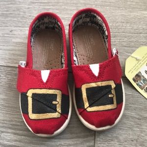Santa themed hand painted Toms